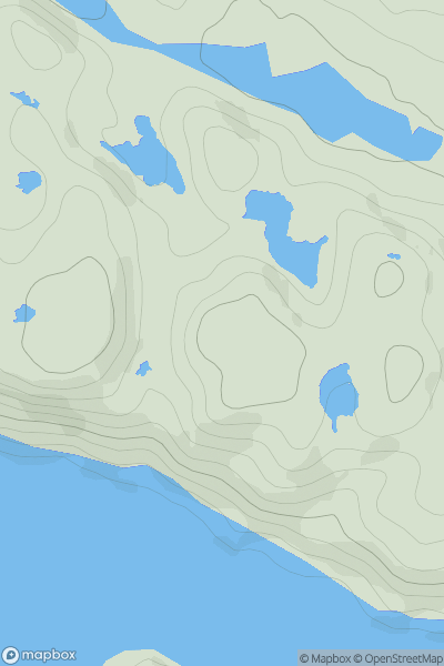 Thumbnail image for Creag nam Fiadh [Lochinver to Ullapool] [NC167153] showing contour plot for surrounding peak